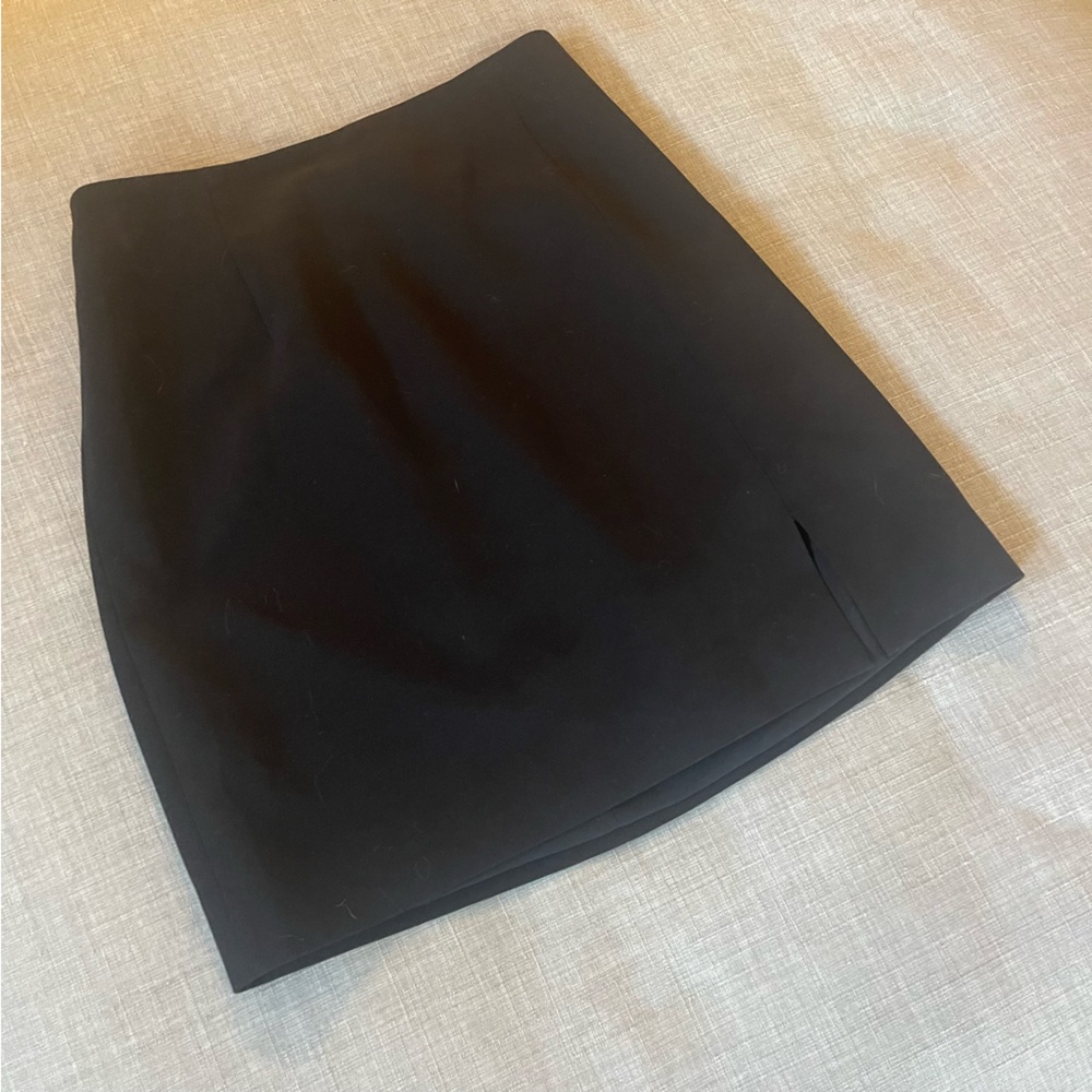 Black Mini Skirt w/ Slit - Picture 7 of 13